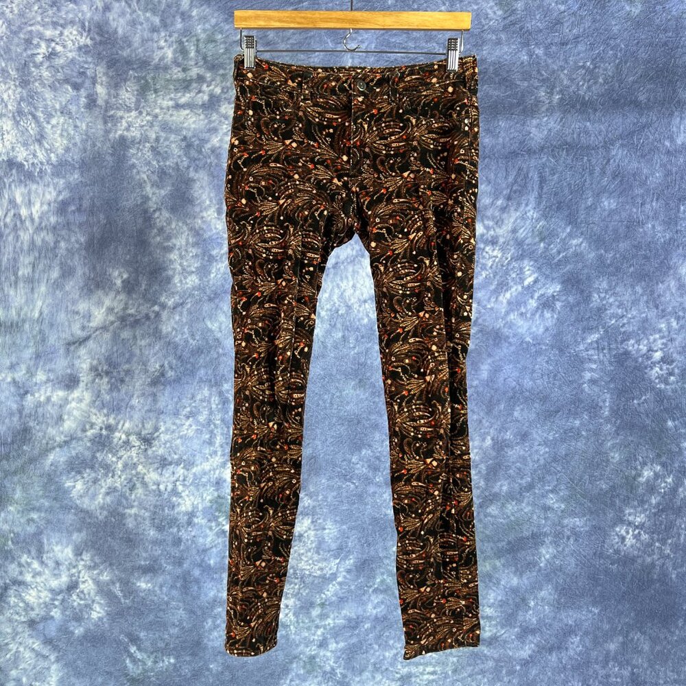 Anthropologie Pilcro & the Letterpress Serif Brown Paisley Corduroy Pants
